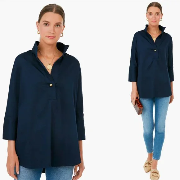 Tuckernuck | NEW Willow Blouse in Navy Size L - Picture 1 of 11